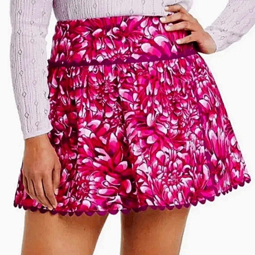 Kika Vargas x Target Floral Scallop Edge Mini A Line Skirt Size 8 Pink Floral